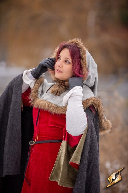 Capucha Geralt, gris, mezcla de lana