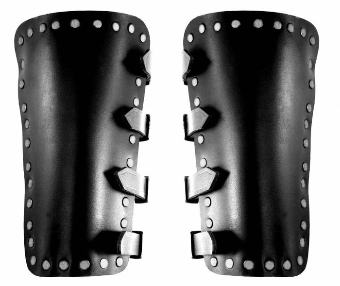 Marius läderbracers, underarmsskydd, svarta