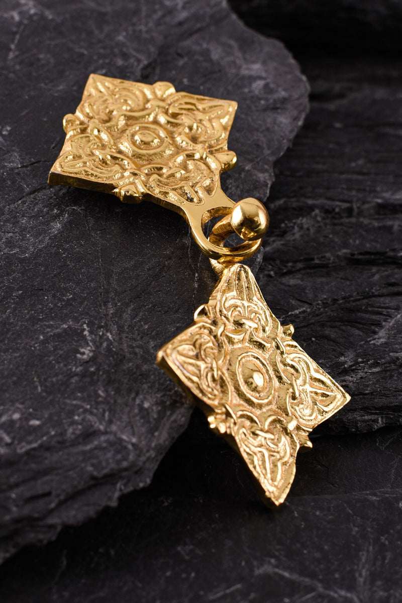 Zweiteilige Wikingerbrosche Messing