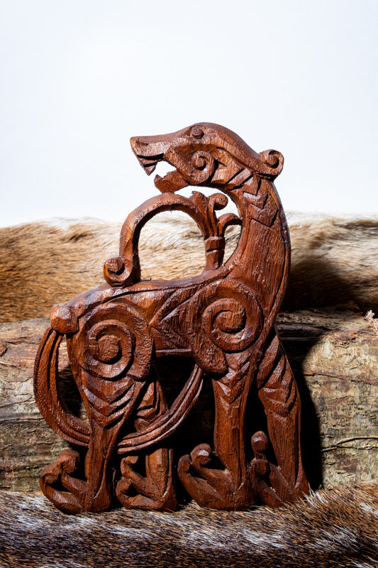 Drinking horn holder Viking dragon