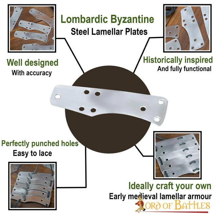Germanisch-Byzantinische Lamellenplatten 8,5 × 2,5 cm, 100 Stück