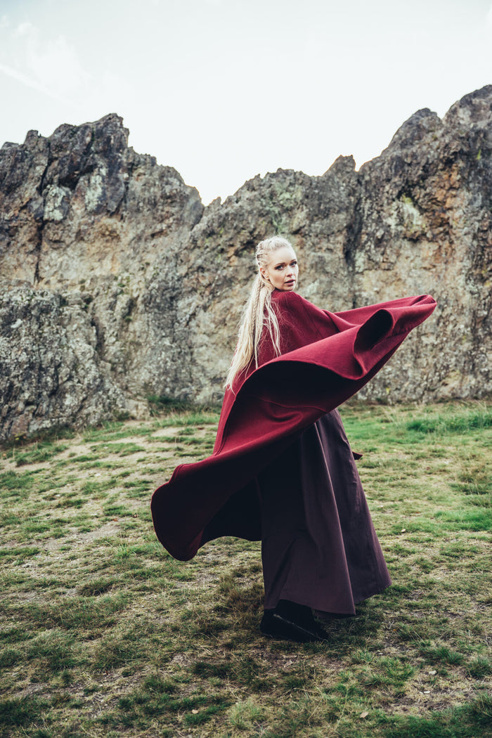 Middeleeuwse mantel Robin rood, wolmix