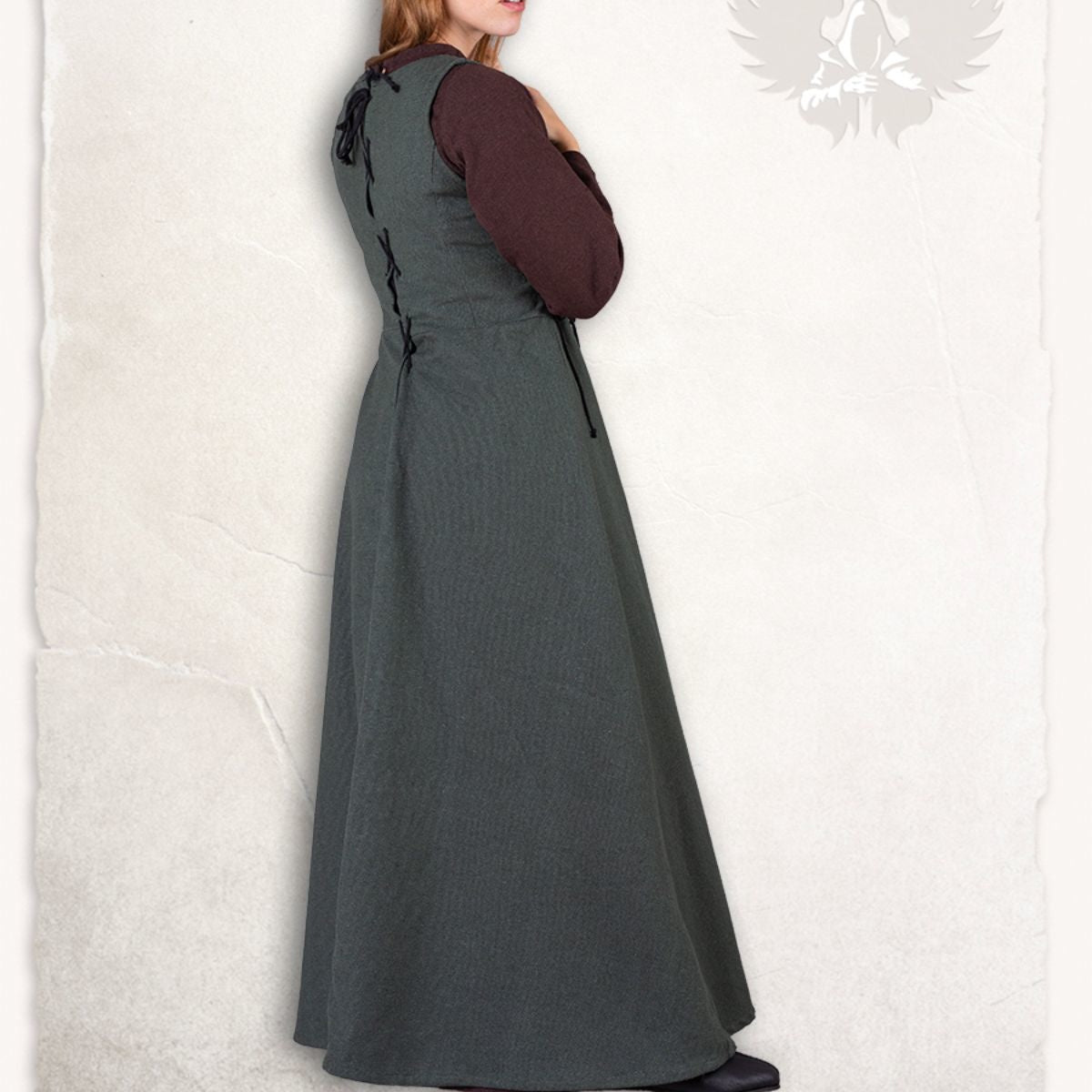 Średniowieczna surcot Uma, zielona