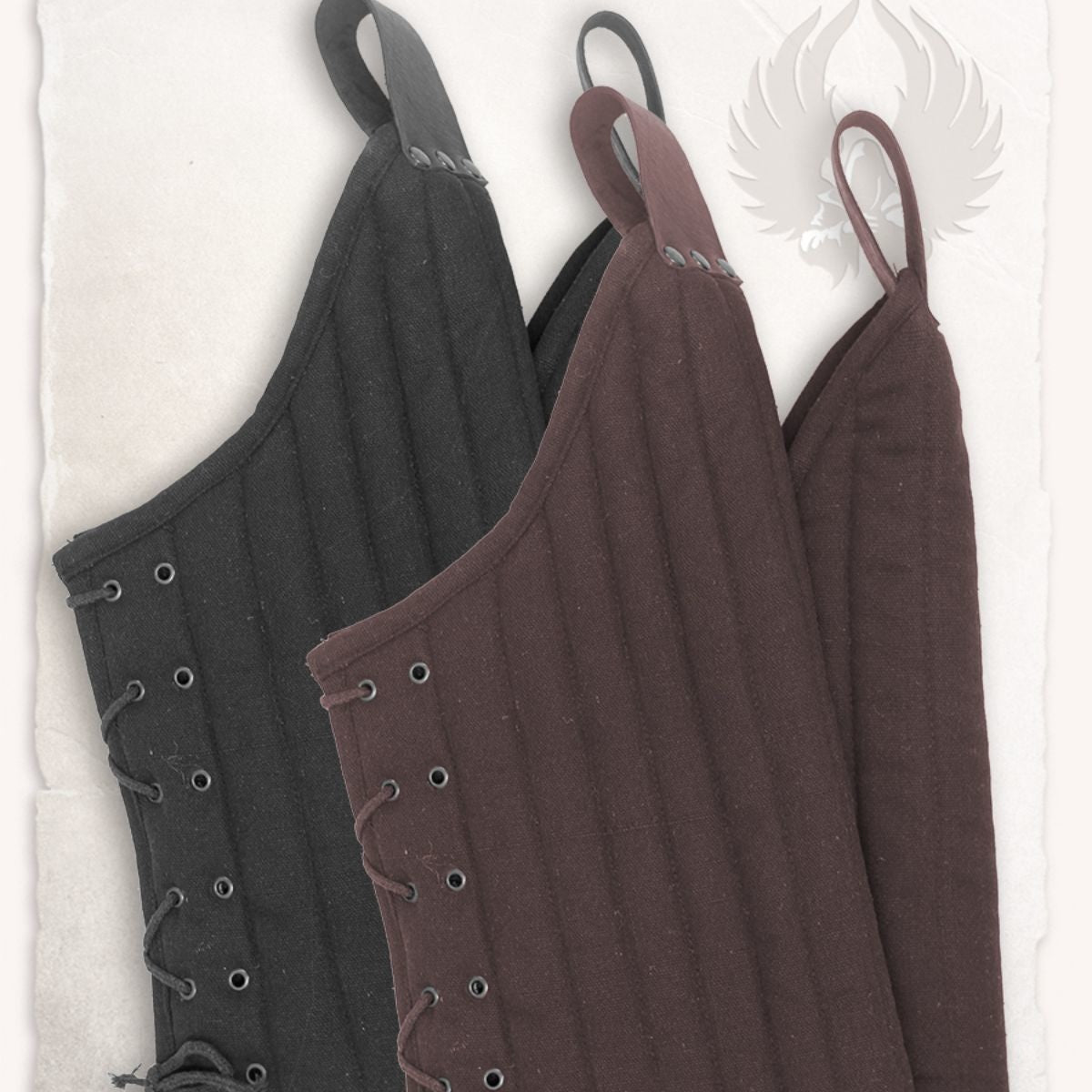 Gambeson cuisses, thigh armor, Leopold brown