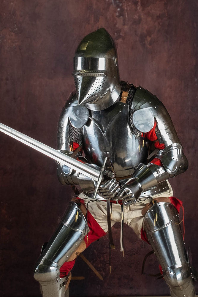 Grande bacinetto con muso di cane, 1420, 2 mm (battle-ready)