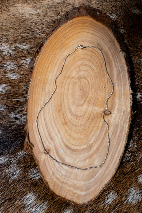 Cadena de eslabones plateada de 51 cm 