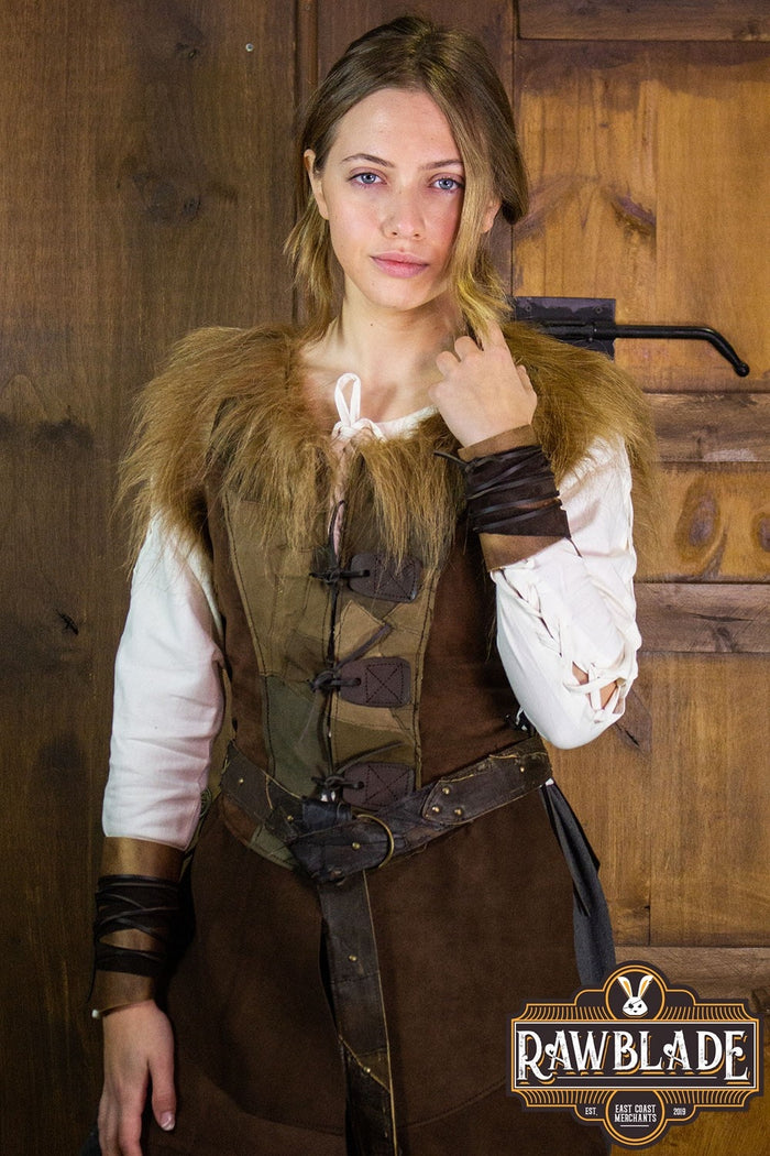 Skórzany jerkin Falcon, damski – brązowy