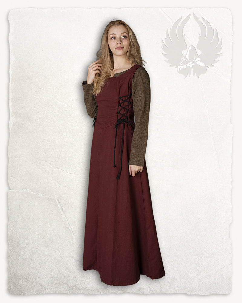 Middelalderlig surcot Uma, rød