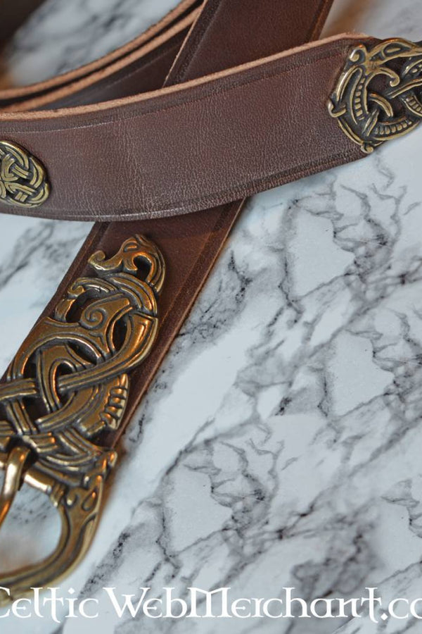 Ringerike vikingabälte deluxe, 165 cm, brunt