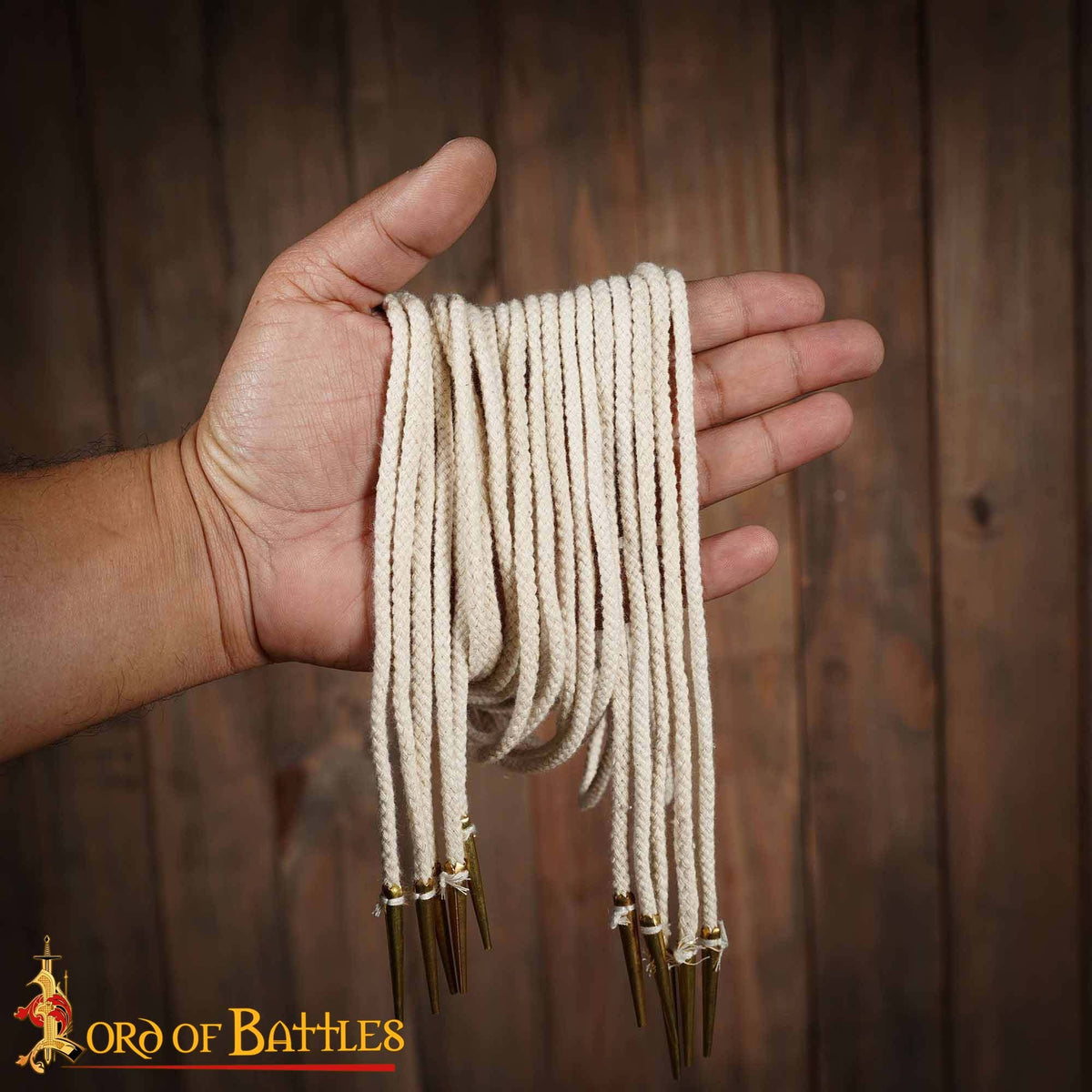 Snören med snörändar 150 cm, set om 5, naturfärg