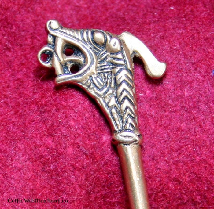 Haithabu kledingpin, messing