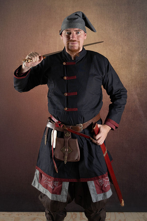 Abrigo vikingo Rusvik Jakub, negro/burdeos