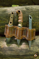 Holder for LARP throwing knives brown, incl. 3 knives