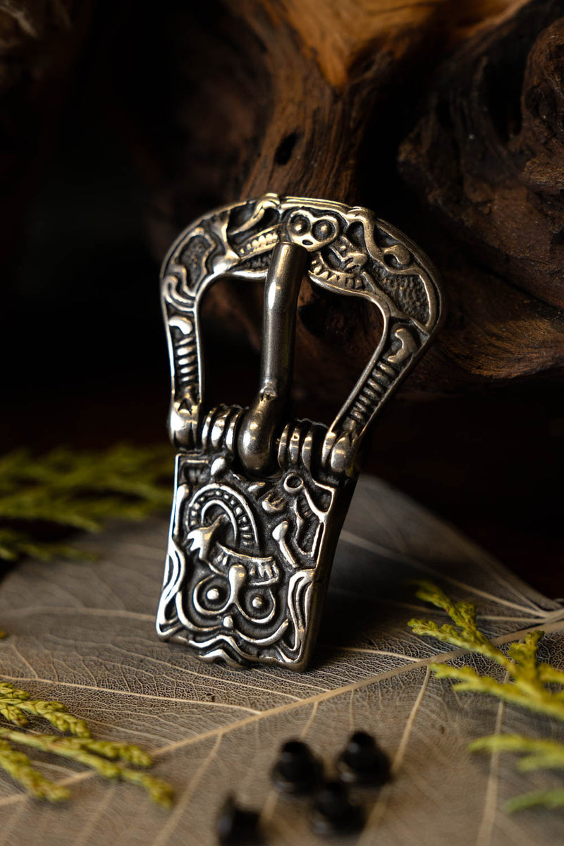 Viking buckle Birka, silvered