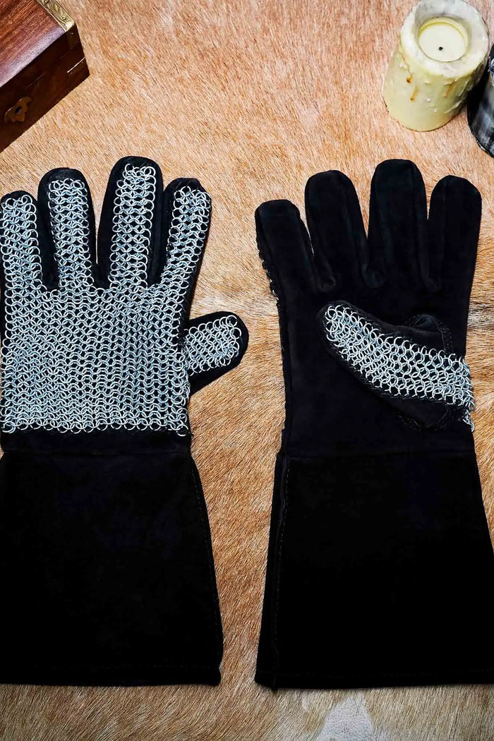 Maliënhandschoenen, ongeklonken ronde ringen