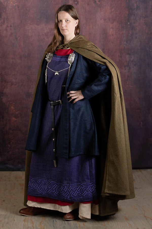Vikingekaftan Loki, uldblanding, blå
