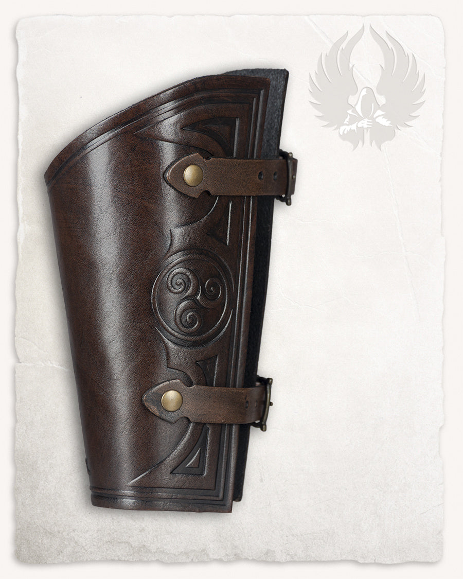 Artemis læderbracer L, underarmsbeskytter, brun