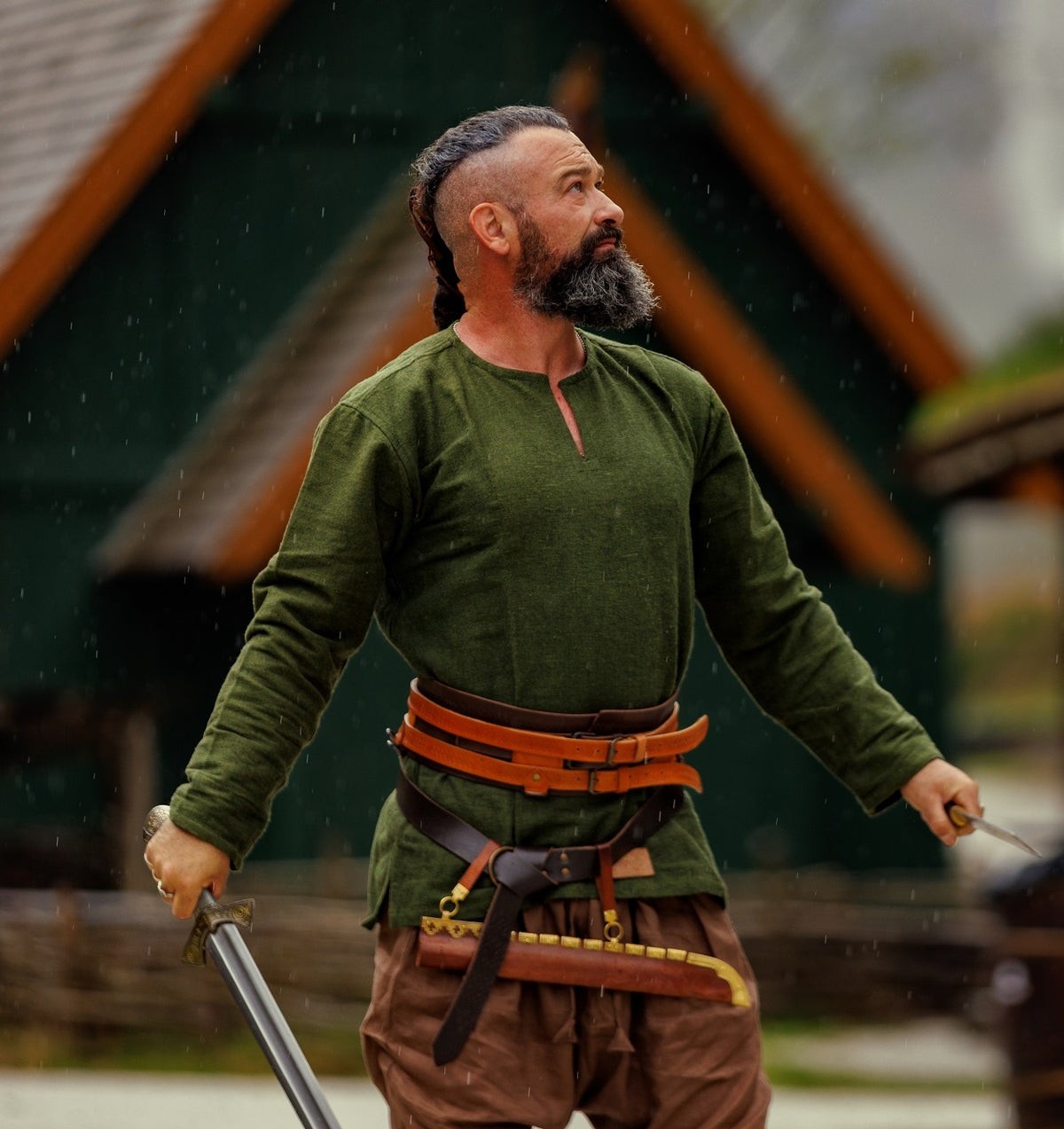 Túnica vikinga Hans, verde