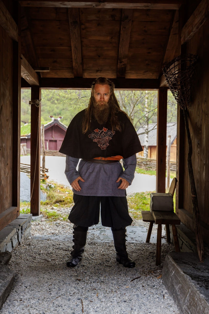 Chaperon viking Bjomolf, mélange de laine, brun