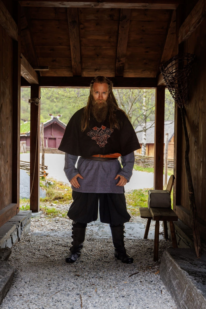 Chaperon viking Bjomolf, mélange de laine, brun