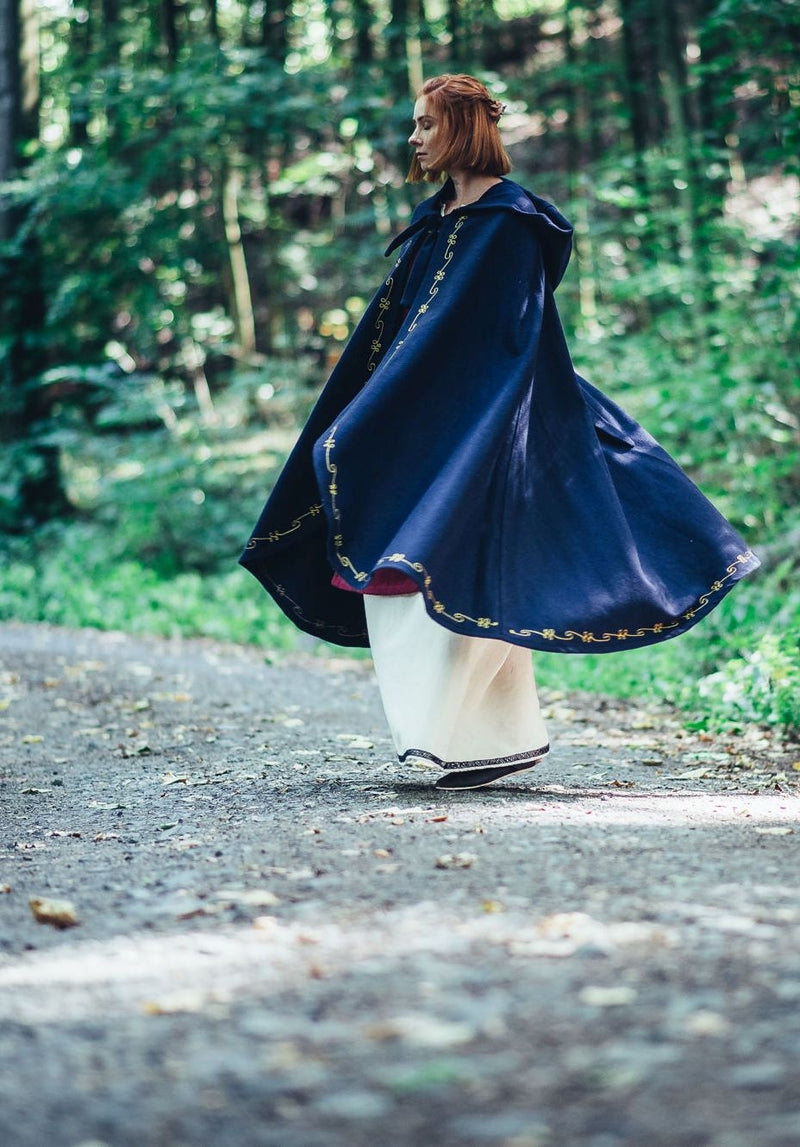 Manteau Ceridwen, mélange de laine, bleu