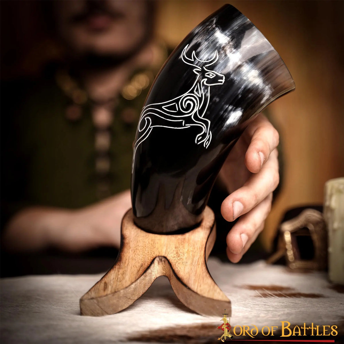 Engraved drinking horn Cernunnos, 300-500 ml