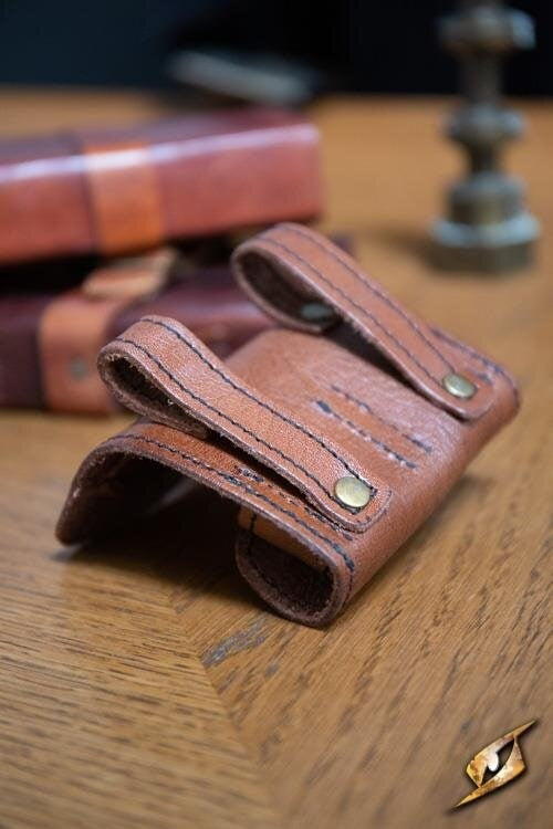 Potion holder with two bottles, brown
