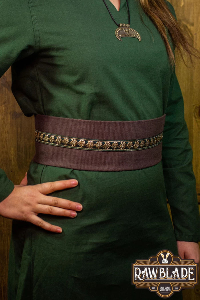 Fabric belt Jeanne, brown-green