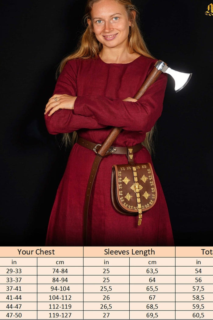 Robe viking Helga, lin, naturel