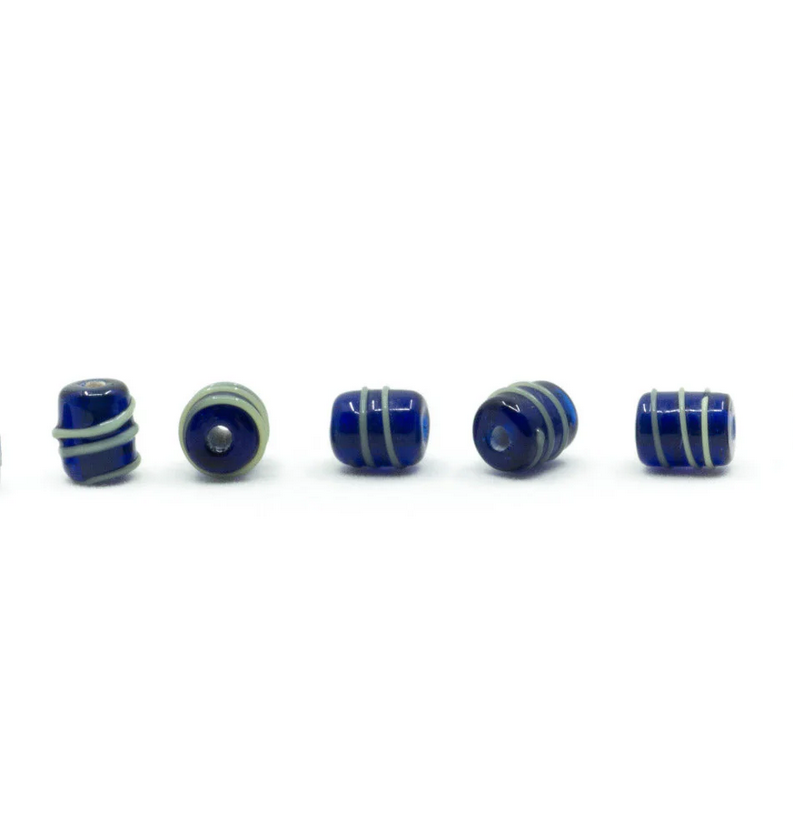 Viking glass beads, Birka, blue, 5 pieces