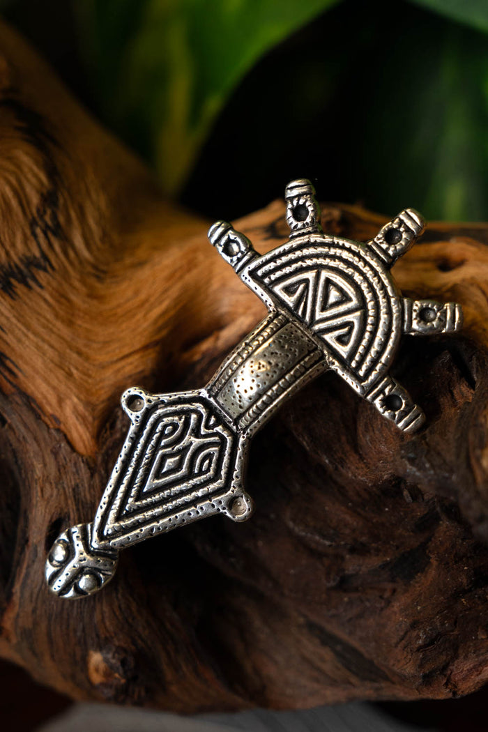 Germanic fibula type Hahnheim, silvered bronze