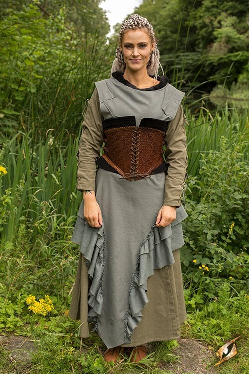 Corsetto in cuoio Margot, marrone