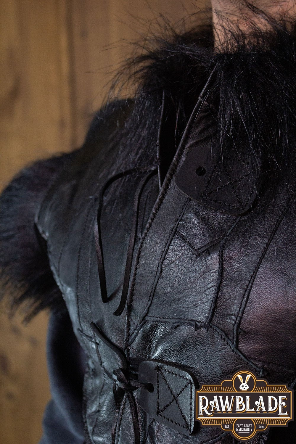 Raven Leather Jerkin, black