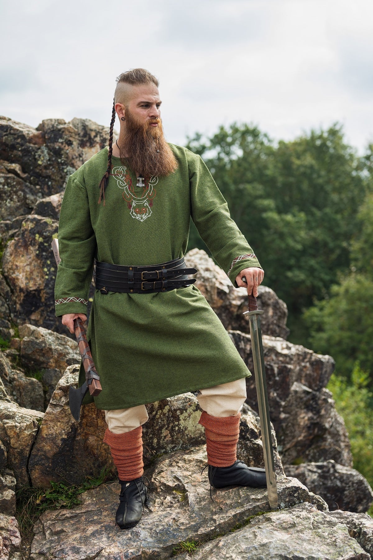 Germanic tunic Ulfhednar, green