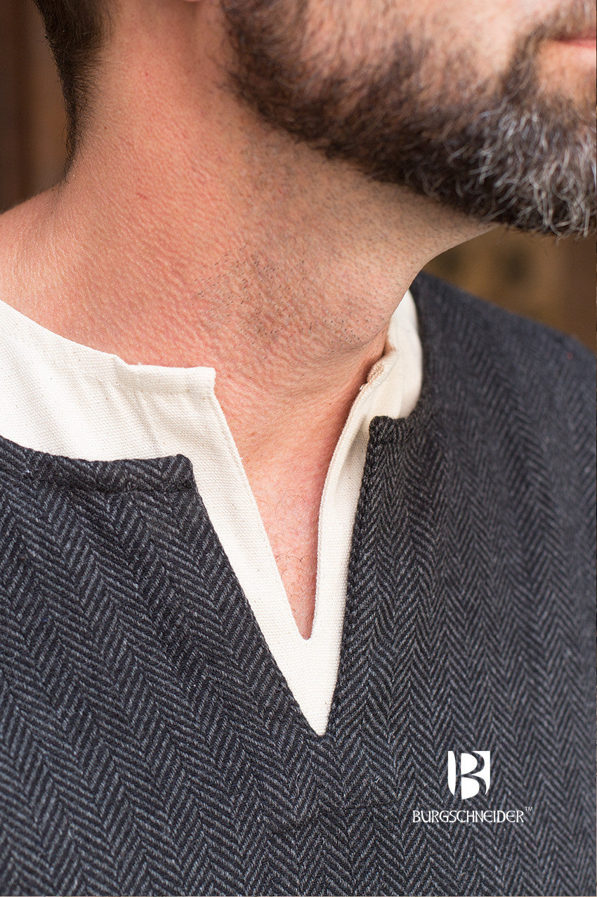 Fischgrätentunika Tyr, schwarz, Wollmischung