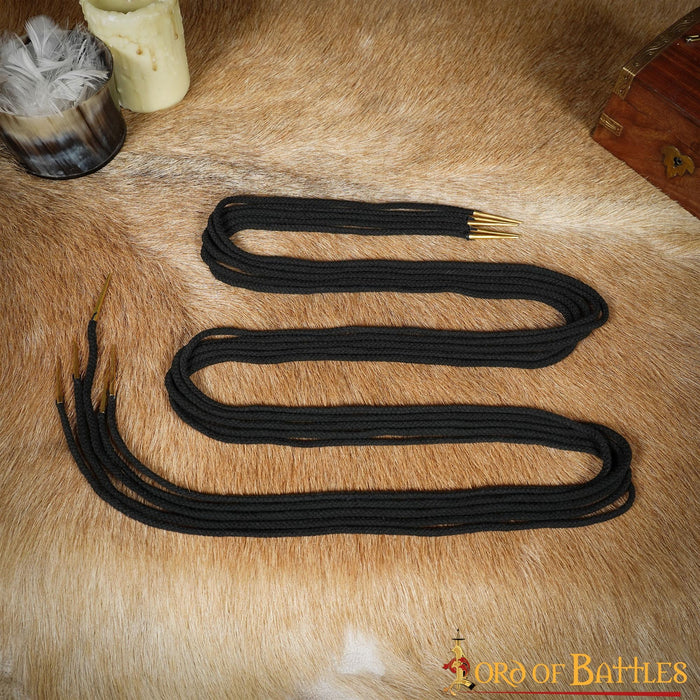 Snørebånd med agletter, 150 cm, sæt med 5, sort