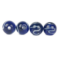 Viking glaskraal Gotland, blauw, 3 stuks