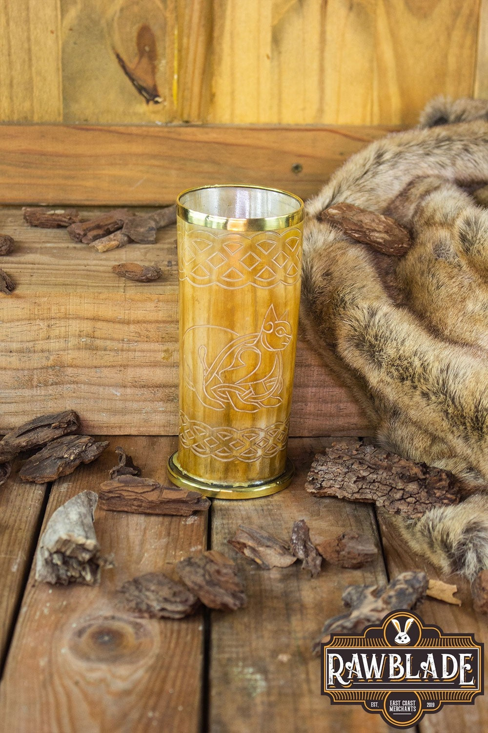 Horn Mug Celtic Cat, 300-500 ml