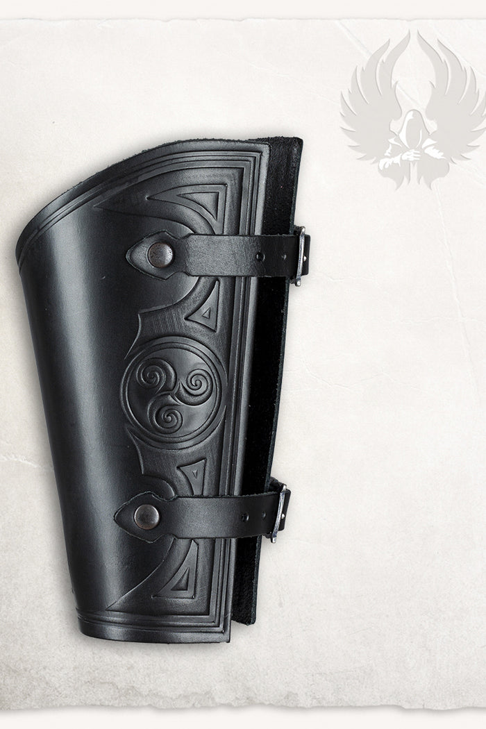 Artemis leather bracer S, forearm guard, black
