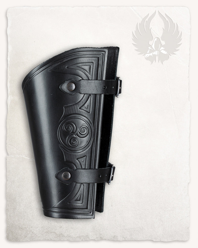 Artemis leather bracer S, forearm guard, black