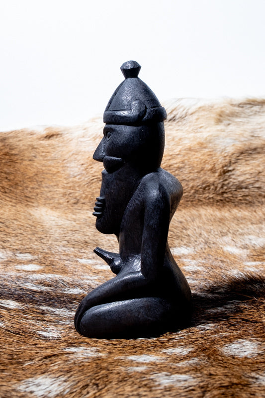 Wood carving Viking god Freyr