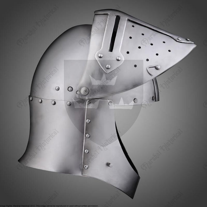Large 'bascinet' with visor, 2 mm (battle-ready)