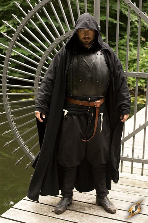 Travel cloak, black, wool blend