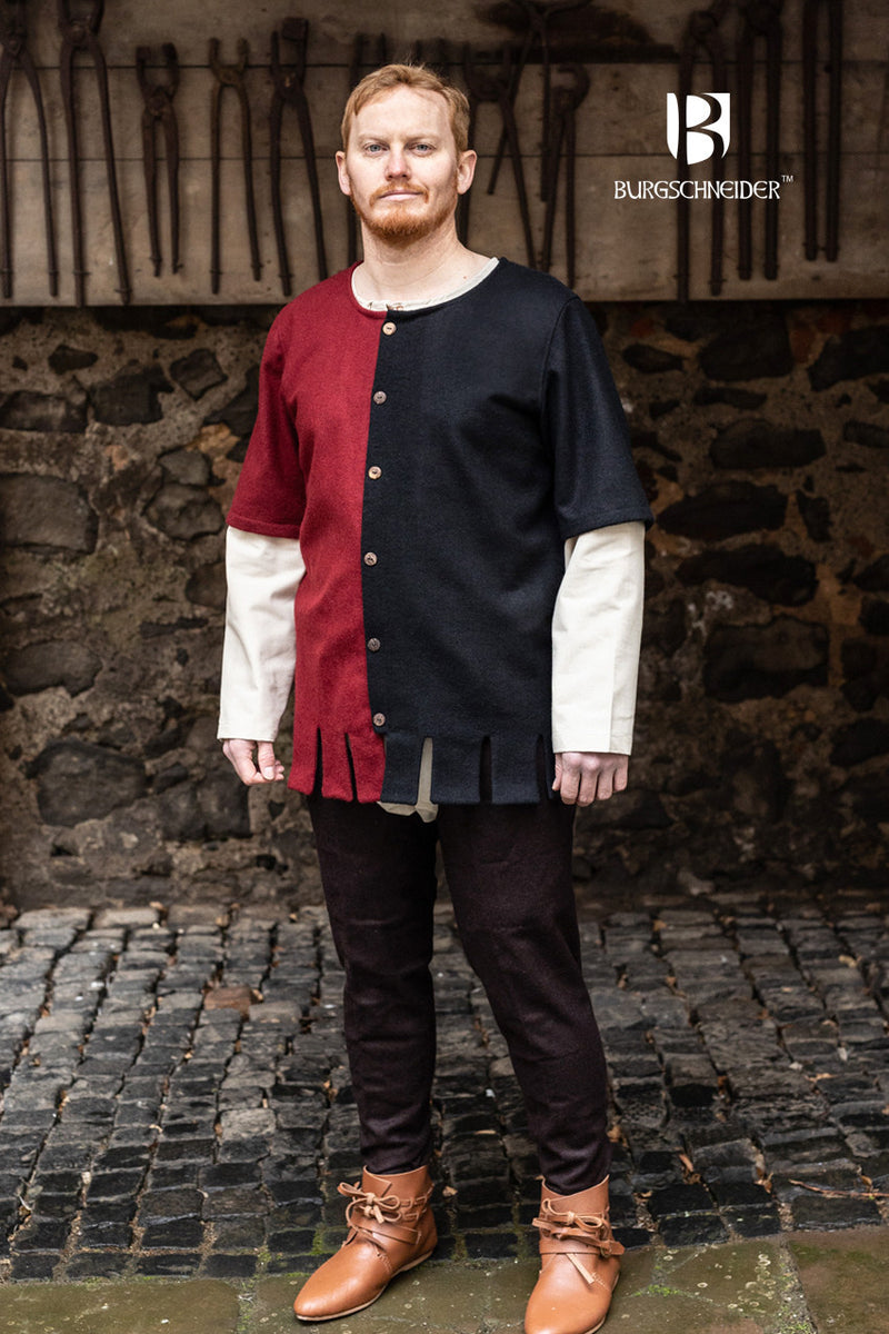 Surcoat Aleran, left, black, wool mix