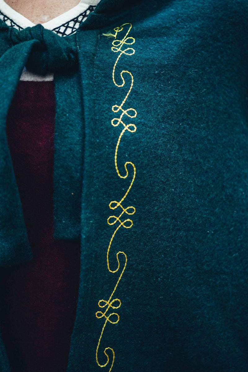 Manteau Ceridwen, vert, mélange de laine