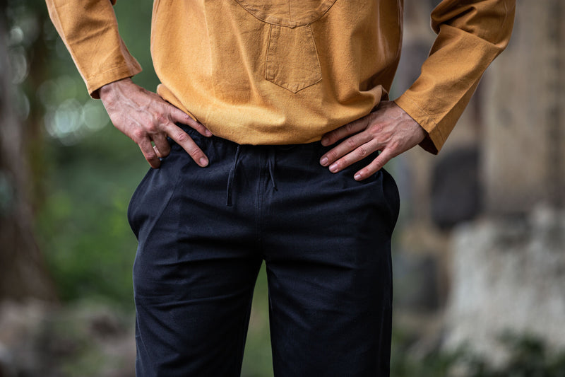 Baumwollhose Alin, schwarz