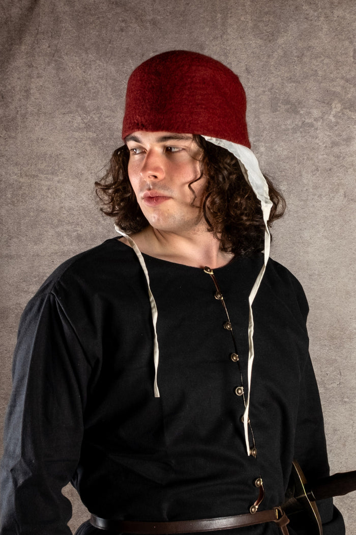 15th century felt hat Dürer, red, wool felt