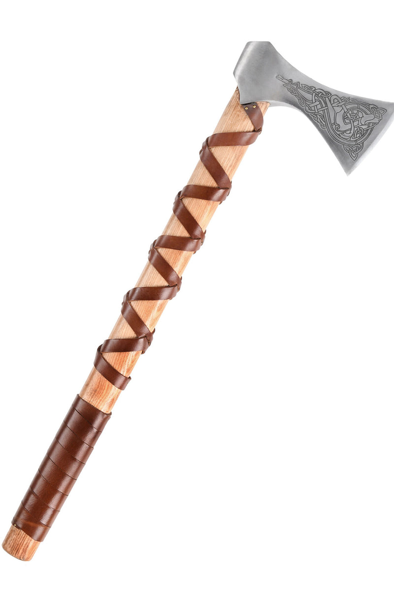 Ascia vichinga, tipo K, incisa, semi-affilata