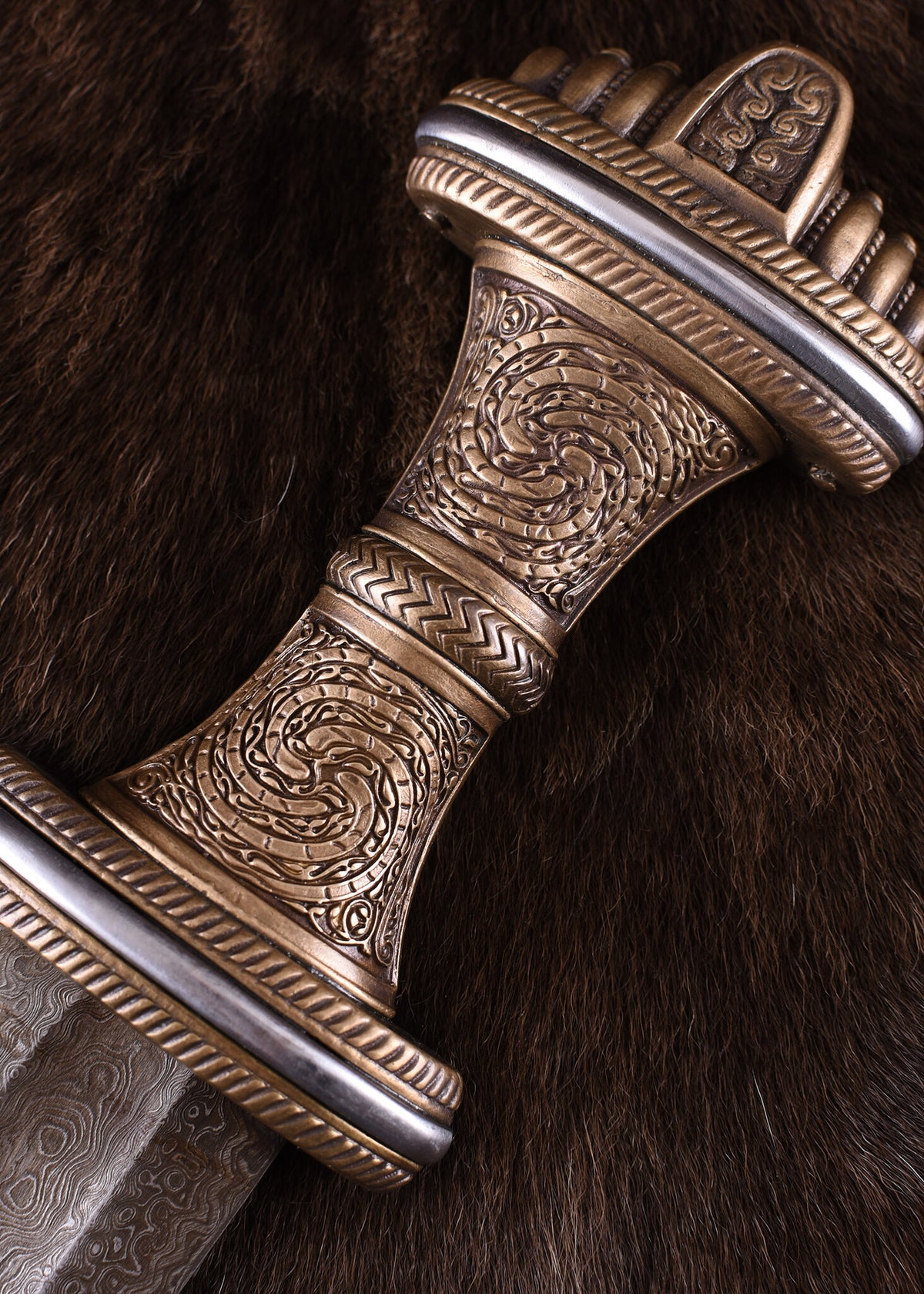 Angelsaksisch zwaard Fetter Lane, damaststaal, semi-scherp