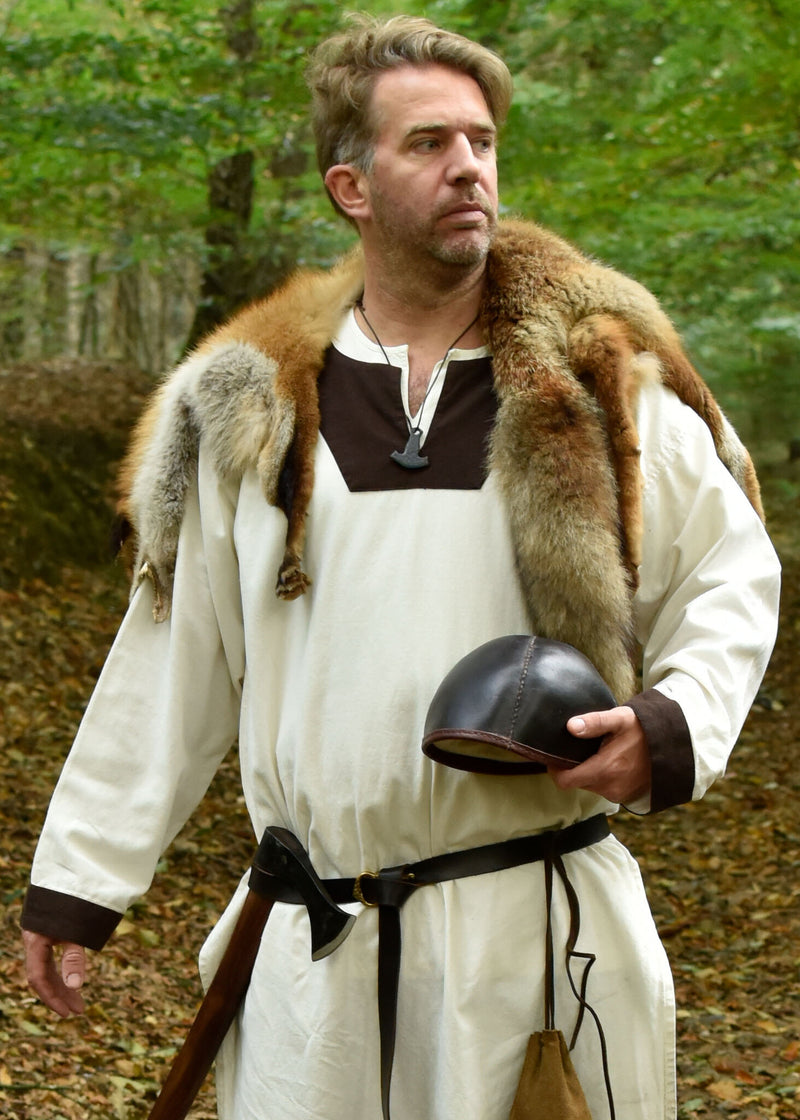 Capuche historique, cuir, brun